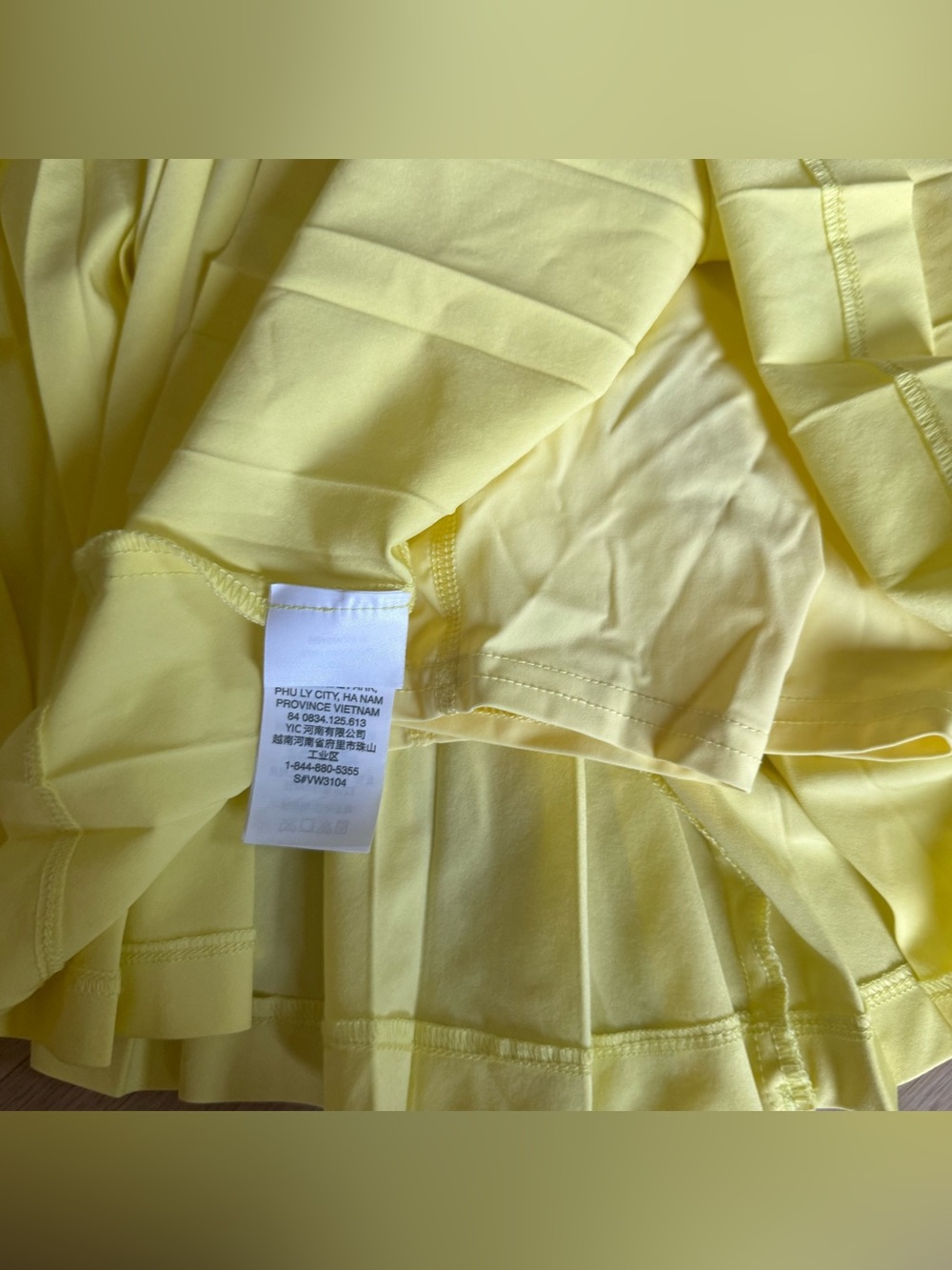 Vuori Yellow Pleated Skirt Skort Sz XS - Picture 3 of 5